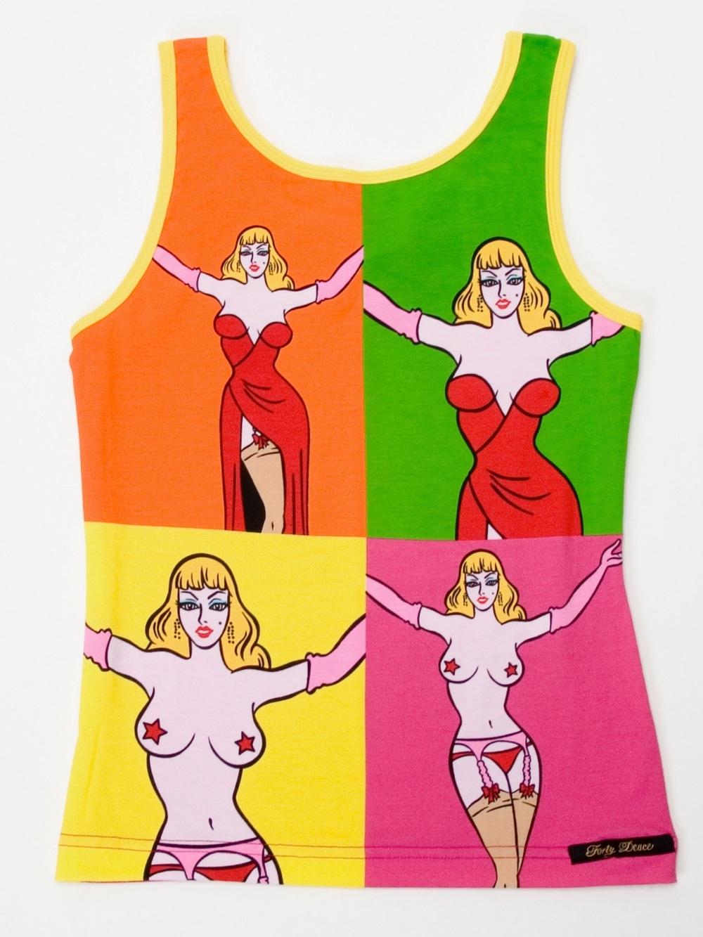 Andy Warhol Colorblock Tank Top in Orange, Green, Yellow, Pink